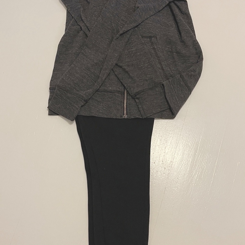 American Giant Ponte Legging sz 8 w zipper ankle + hoodie